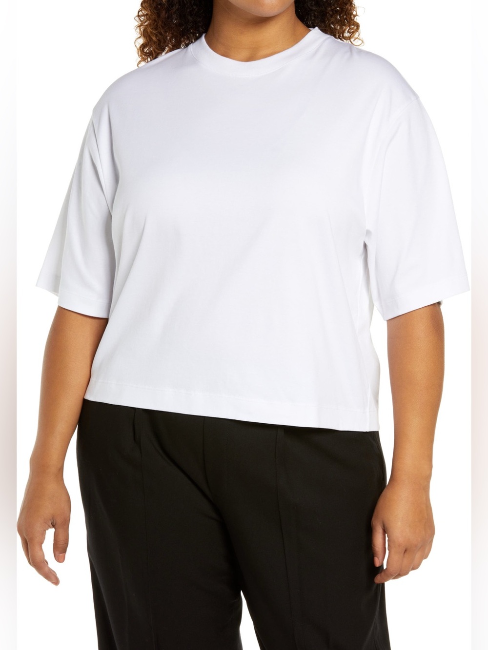 Vince Wide Sleeve Pima Cotton Crop Top in Optic White | 2X | EUC